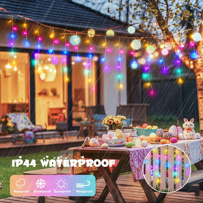 JMEXSUSS 400 LED 38.8 FT Easter Lights String Outdoor, Connectable Pastel Icicle Lights Indoor
