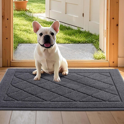 JSEI Dirt Trapper Door Mat 24"x36", Non-Slip Washable Entryway Mats, Dog Door Mat, Stain Resistant