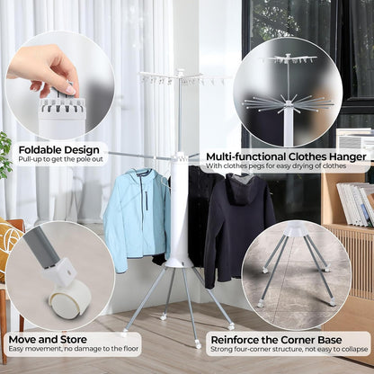 4-Legged Clothes Drying Rack Foldable,Octopus-Shaped Portable Laundry Drying Rack,Outdoor and