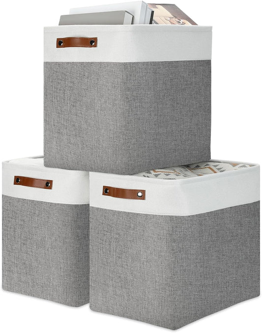 DULLEMELO Storage Baskets 17 inch Large Basket for Blanket Living Room, Foldable Storage Bins