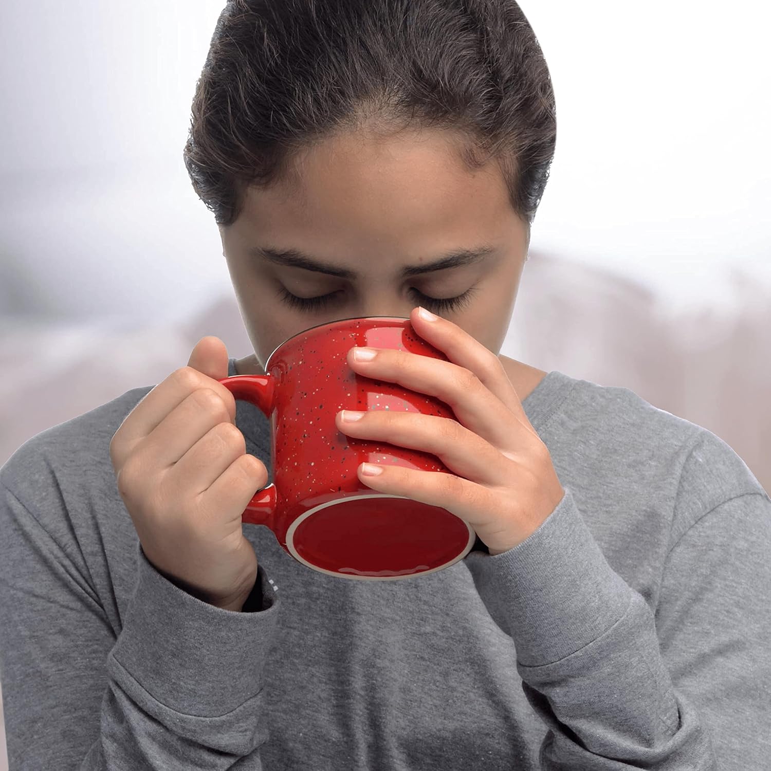 DISCOUNT PROMOS Ceramic Campfire Coffee Mugs 13 oz. Set of 10, Bulk Pack - Perfect for Tea