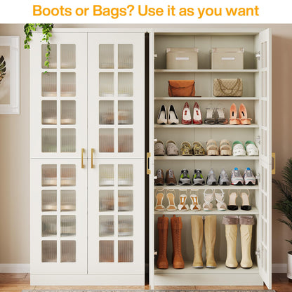 Tribesigns Tall Shoe Cabinet with Doors, 8-Tier Modern Shoe Storage Cabinet
