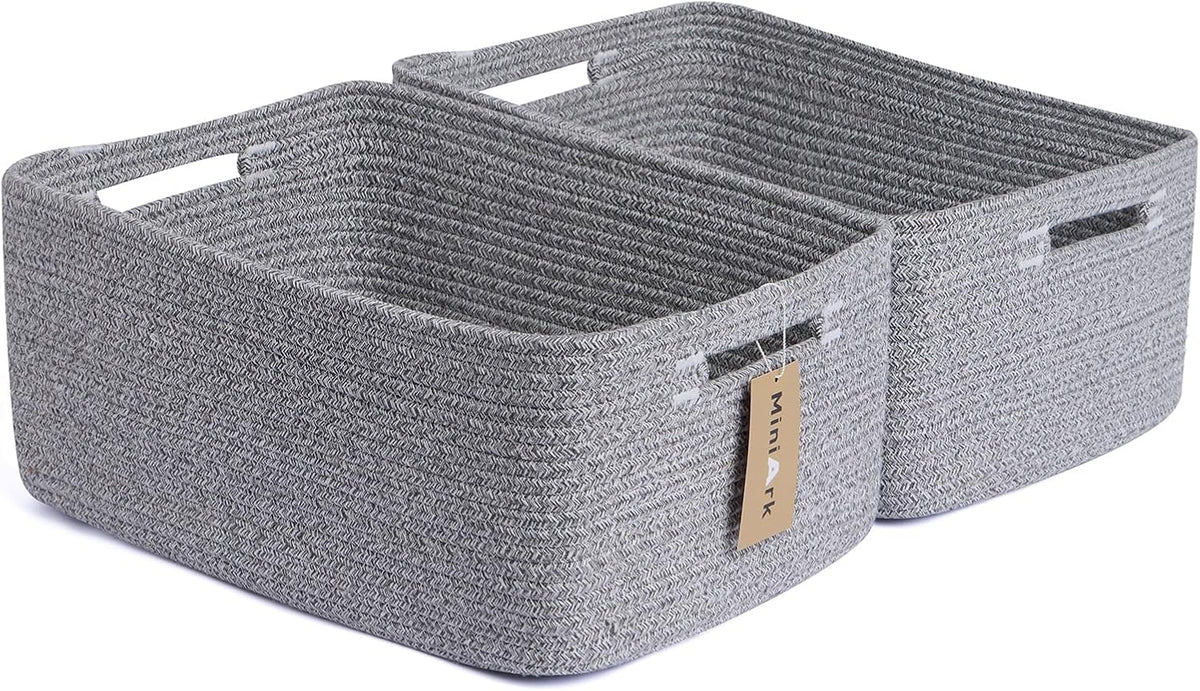 Large Storage Baskets for Shelves, Closet Organizers Bins for Clothes Blanket Towels, Baby Nursery
