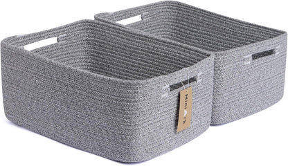 Large Storage Baskets for Shelves, Closet Organizers Bins for Clothes Blanket Towels, Baby Nursery