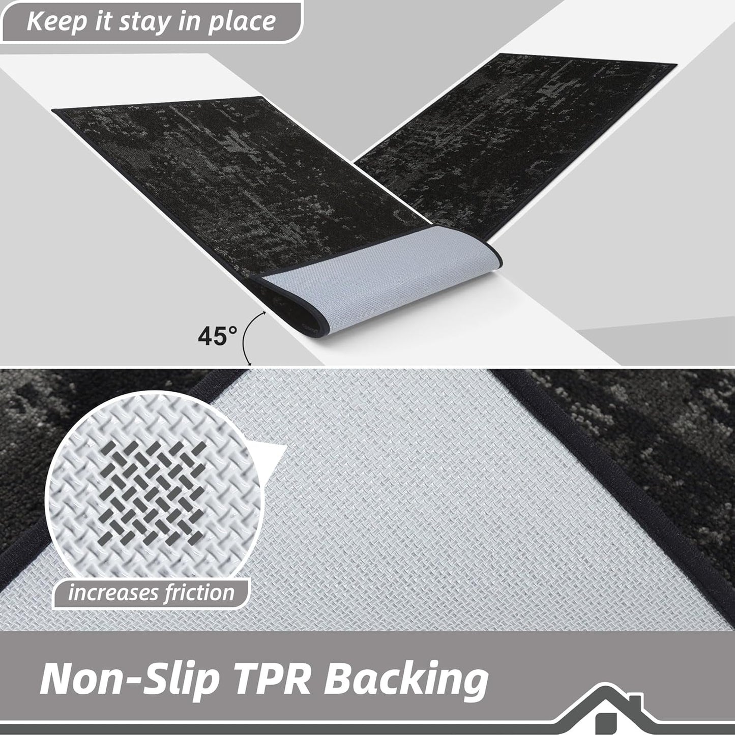 BEQHAUSE Dirt Trapper Door Mat 20"x32" Non-Slip Door Mats Washable Entryway Rugs Stain Resistant