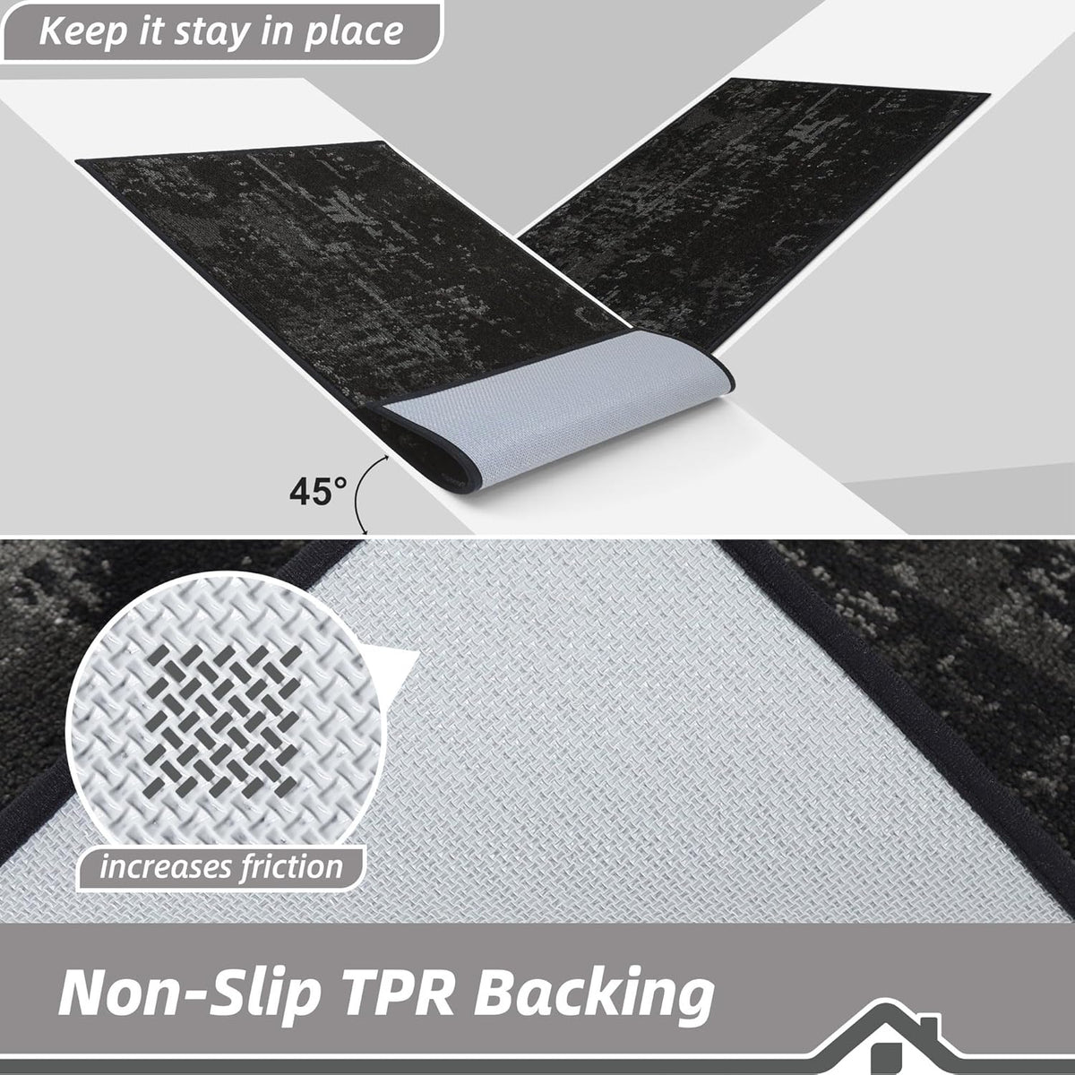 BEQHAUSE Dirt Trapper Door Mat 24"x36" Non-Slip Door Mats Washable Entryway Rugs Stain Resistant