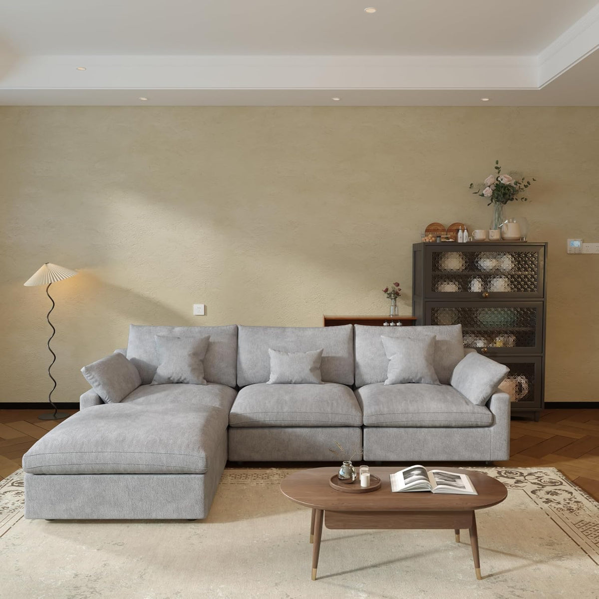 JACH L-Shaped Sectional Couches for Living Room, Cloud Sectional Couch with Deep Seat, Modular