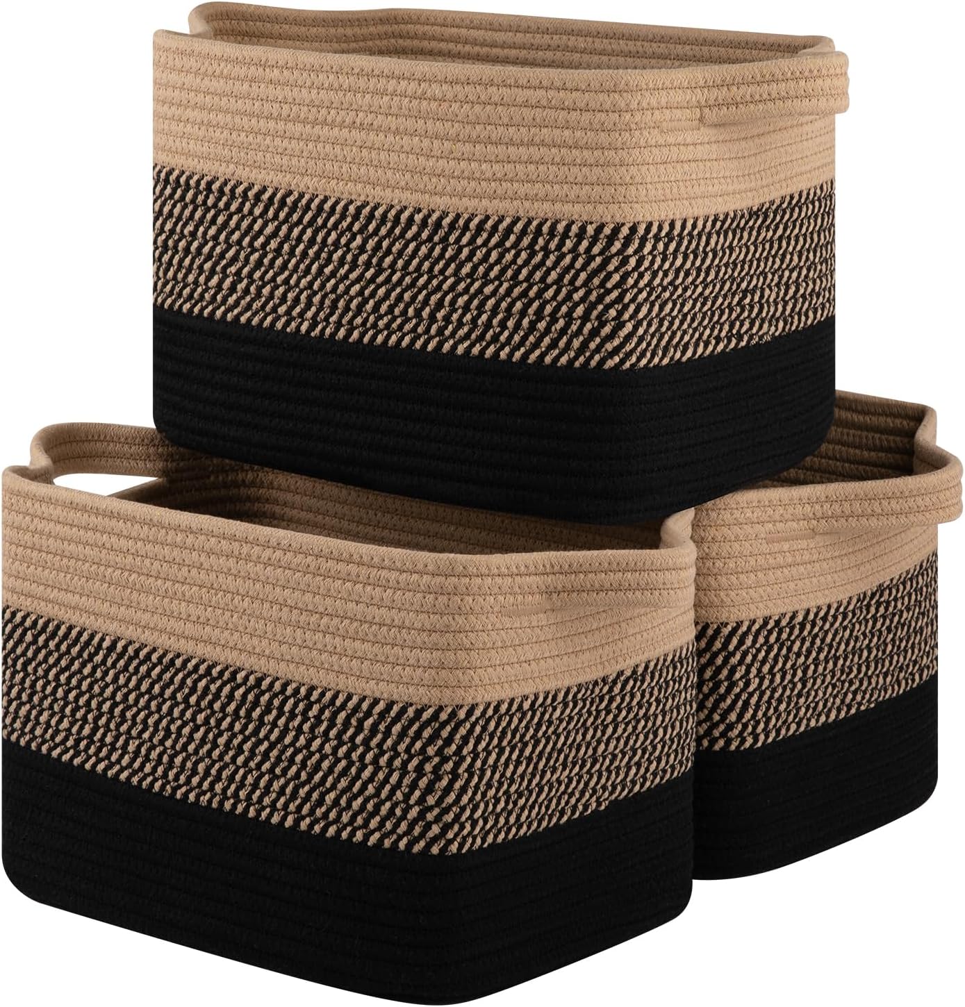Storage Basket for Organizing, Woven Baskets for Storage, Rectangle Decorative Baskets for Shleves