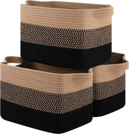Storage Basket for Organizing, Woven Baskets for Storage, Rectangle Decorative Baskets for Shleves