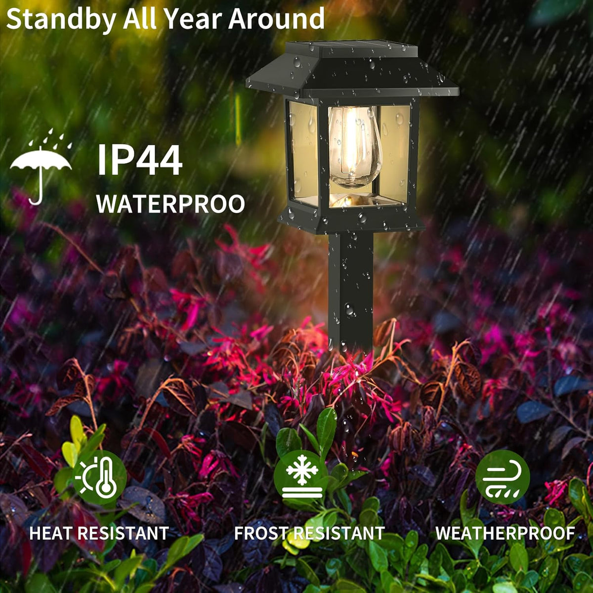 Solar Lights Outdoor,12 Pack Waterproof Auto On/Off Solar Pathway Lights for Your Garden