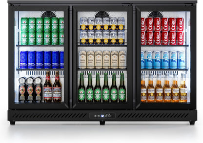 COTLIN 12.45 Cu.Ft Back Bar Beverage Cooler with Low-E Glass Auto Defrost ??3 Door Commercial Under