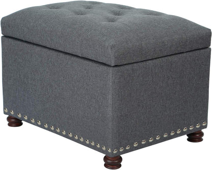 Joveco Storage Ottoman Bench Rectangular Fabric Organization Foot Rest, 24 Inch Modern Tufted