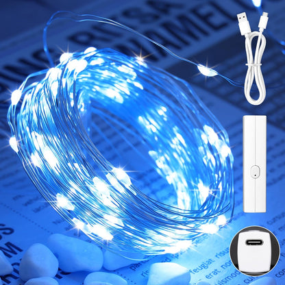 Lakumu LED String Lights Battery Operated, Fairy Lights with Timer, Mini Twinkle Lights for