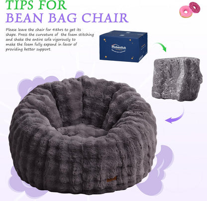 Hobestluk Bean Bag Chair Oversized Bean Bag Chair for Adults Donut-Shaped Large Bean Bag with