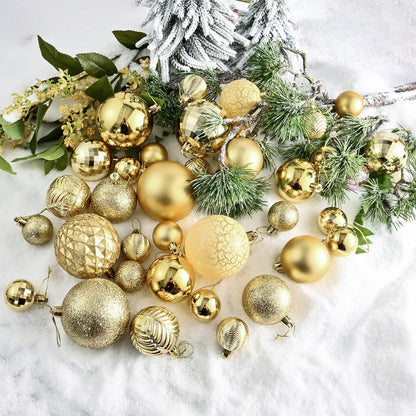 LANGXUN 36pcs Gold Christmas Tree Decorations Balls, Bolas De Navidad, 2025 Christmas Decor, Indoor
