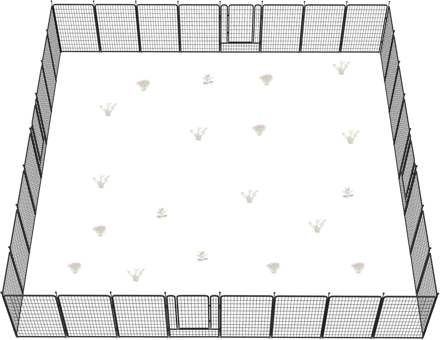 FXW Garden Fence Outdoor for The Yard – 50in(H) x 80.3ft(L) Heavy Duty Metal Animal Barrier for Dog