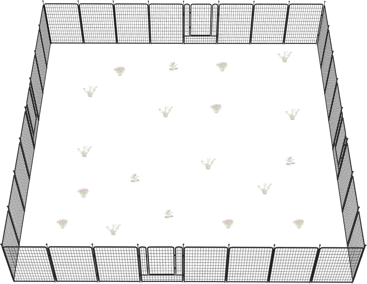 FXW Garden Fence Outdoor for The Yard – 50in(H) x 80.3ft(L) Heavy Duty Metal Animal Barrier for Dog