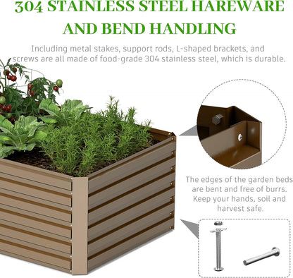 8x4x2 ft Outdoor Raised Garden Bed, Large Metal Planter Raised Beds, Planters for Outdoor Plants
