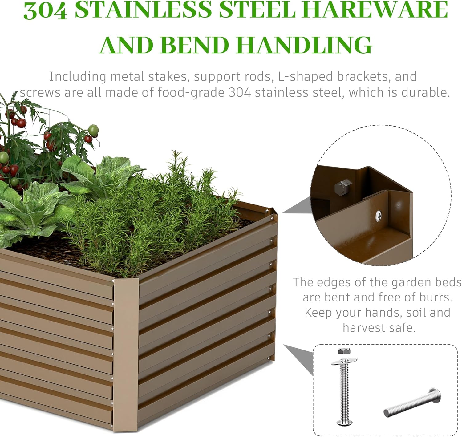 6x3x2 ft Raised Garden Bed, Large Metal Planter Raised Beds, Planters for Outdoor Plants for