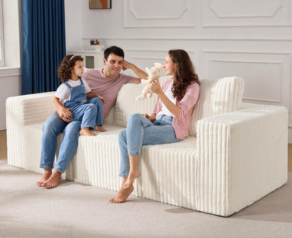 Modular Sectional Sofa 3-Seater Modular Couch with Deep Seat Memory Foam Cloud Chair with Pillows