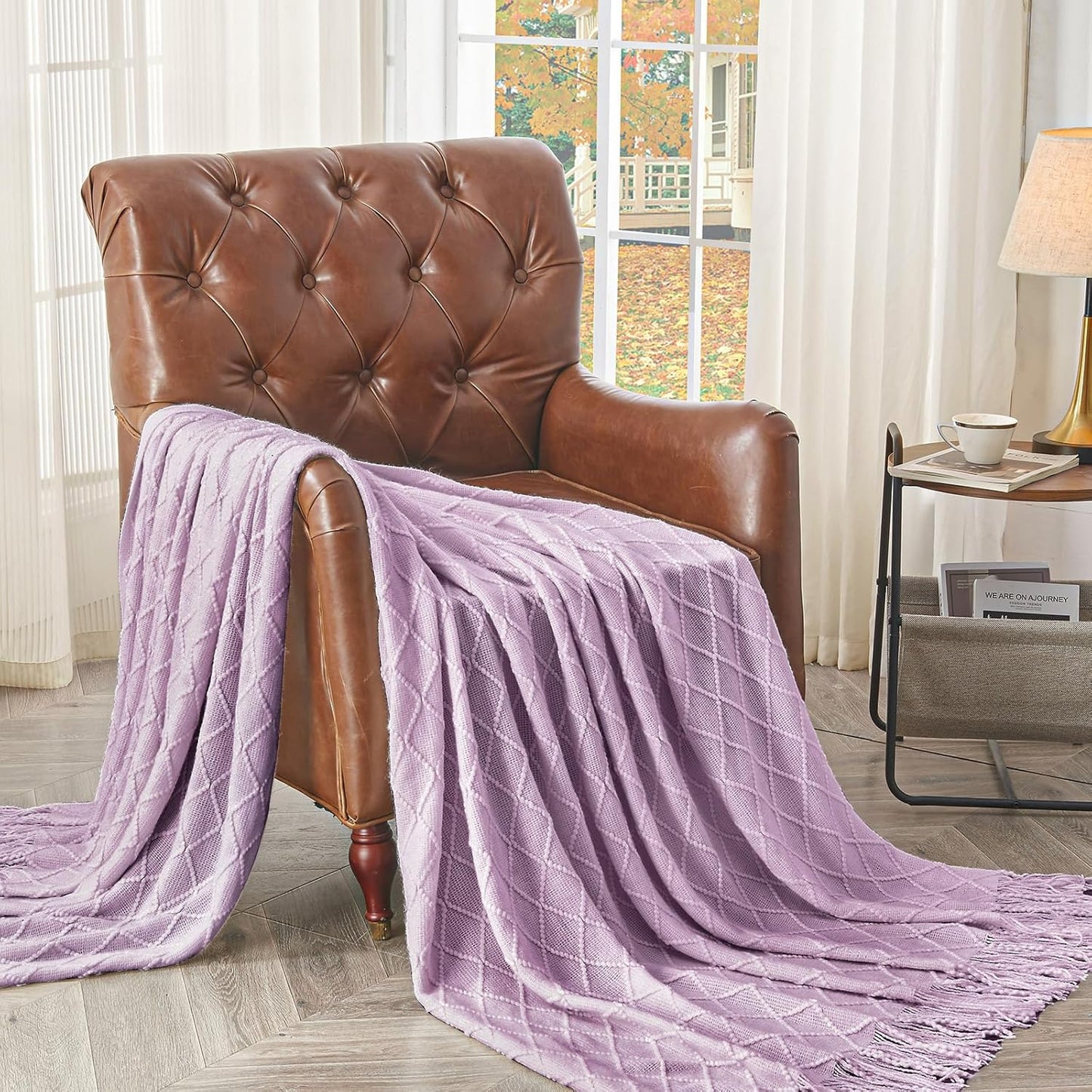 inhand Knitted Throw Blanket for Couch and Bed, Soft Living Room Home Decor Knitted Blanket with