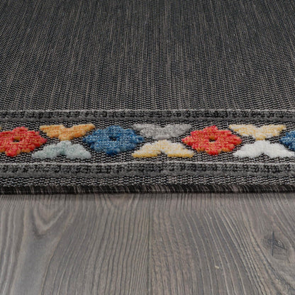 Beverly Rug Outdoor Runner Rug 2x7 Modern Floral Bordered Area Rugs for Indoor and Outdoor Patio