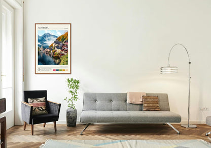 StudioUBILA Austria Wall Art Poster, Decorative Cityscape Landscape Art Prints, Home Decor Wall Art