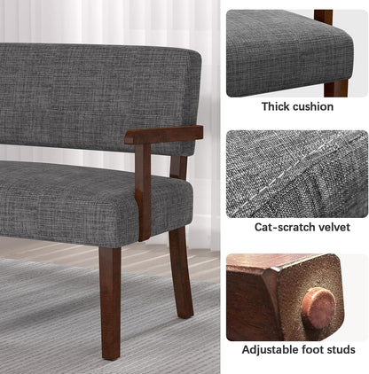 Accent Chair 2 Seat, Arm Chairs with Soft Seat and Armrests for Living Room, Love seat for Dining