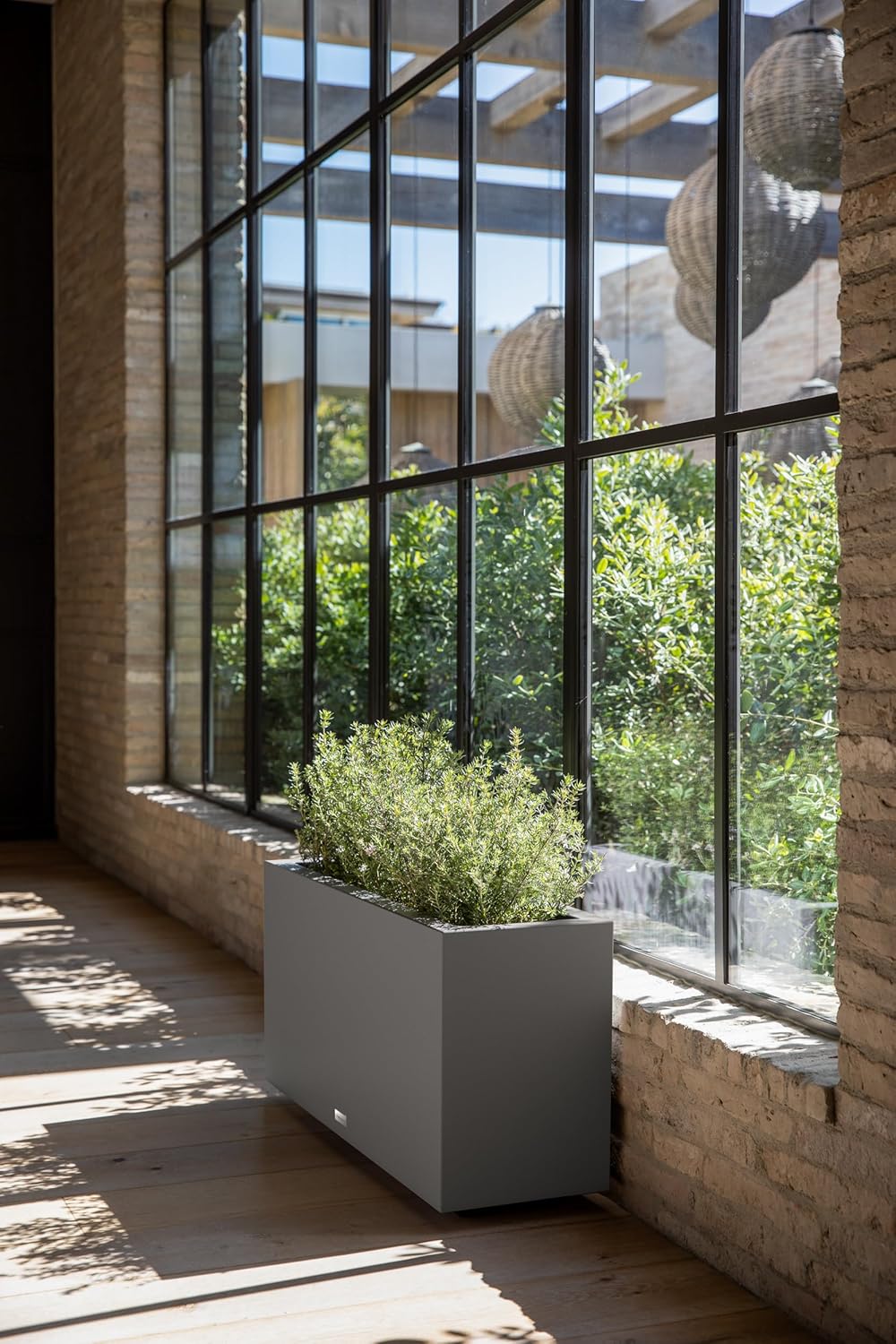 Veradek Block Series Long Box Planter - Large Rectangular Planter for Indoor or Outdoor Patio/Porch