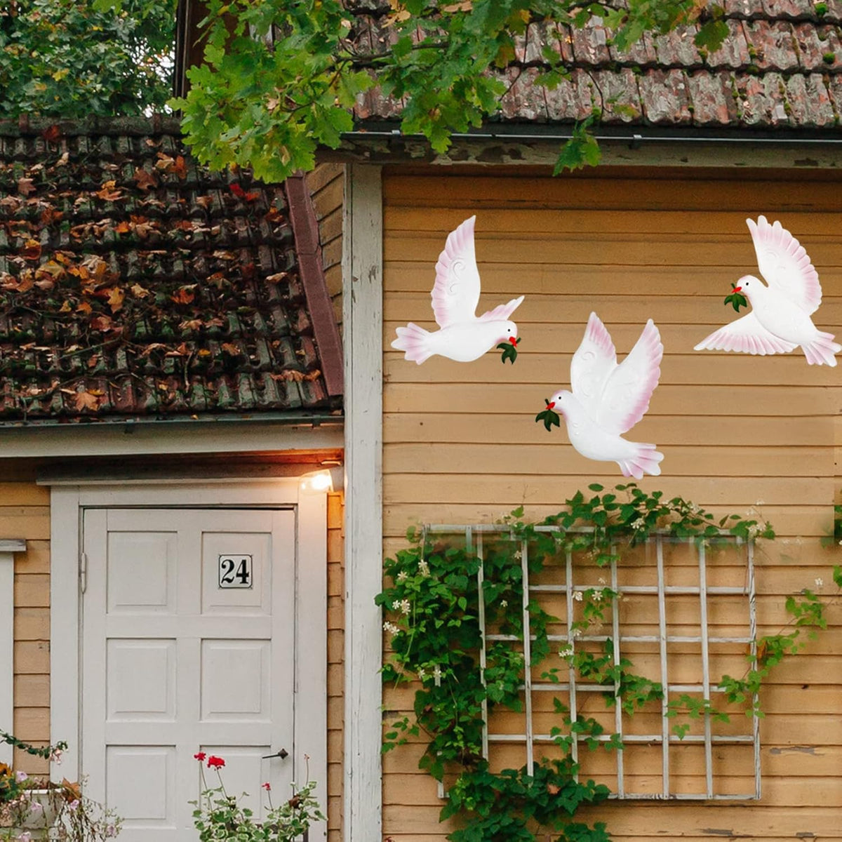 J-Fly Dove Wall Decor Metal Wall Decor Outdoor Indoor Ornament Suitable For Bathroom Living Room