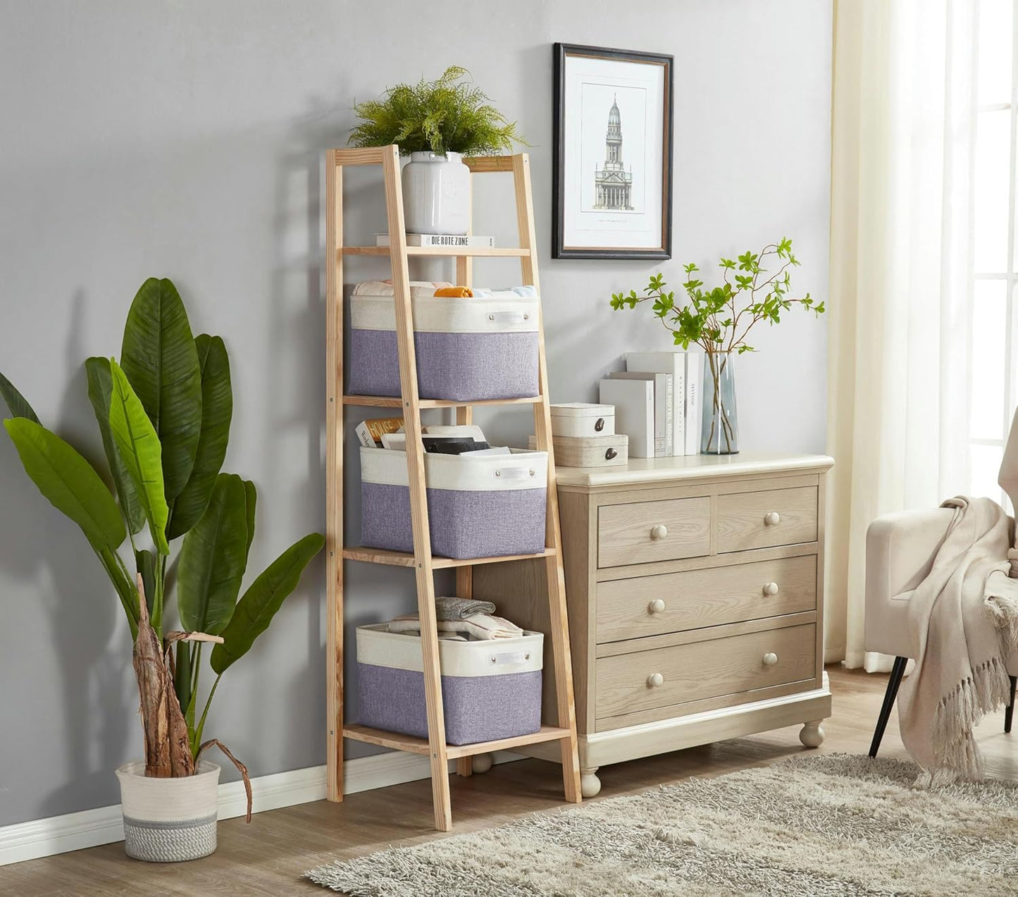 DECOMOMO Storage Bins Fabric Storage Baskets for Shelves, Linen Closet Organization Toys Nursery