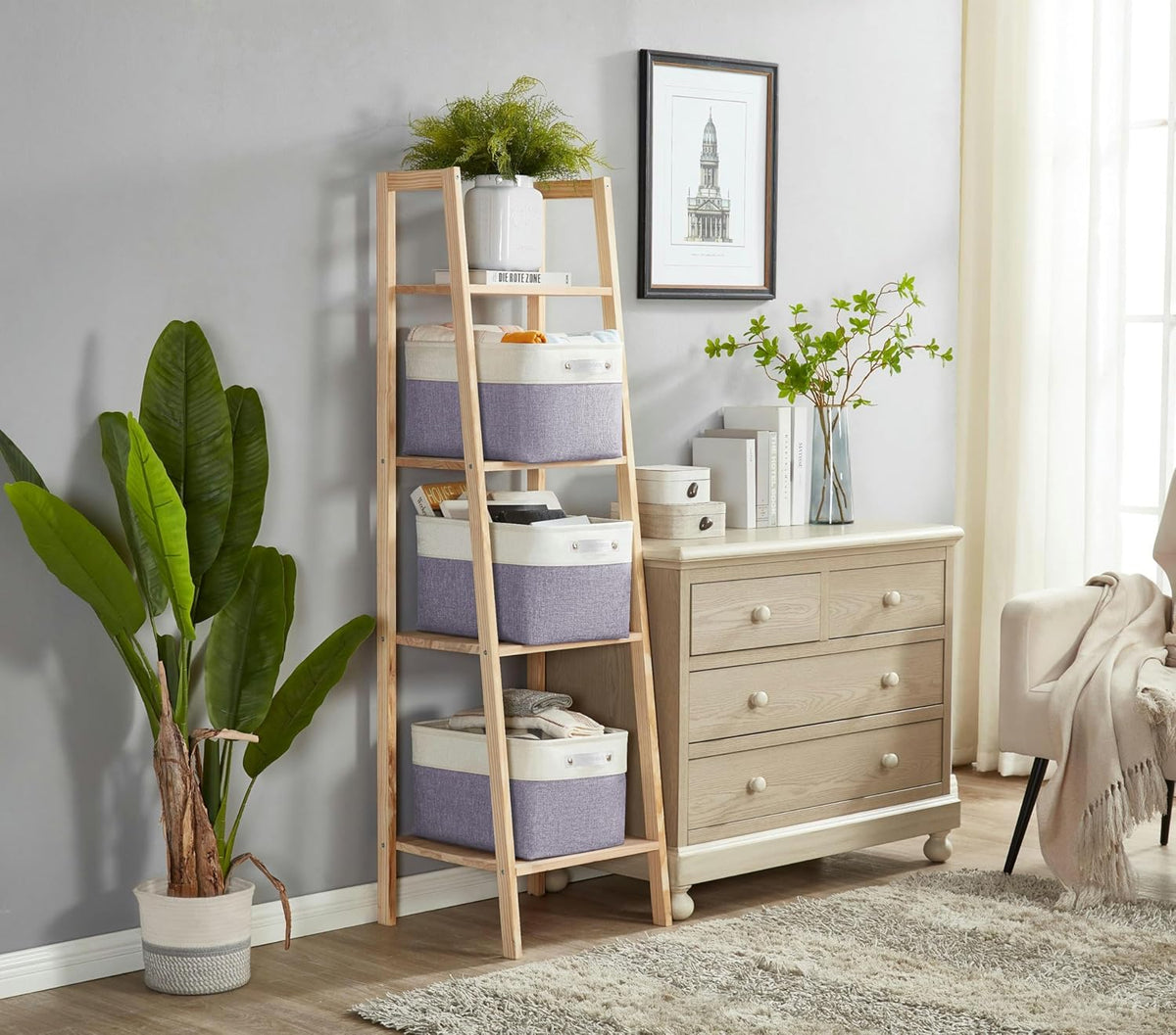 DECOMOMO Storage Bins Fabric Storage Baskets for Shelves, Linen Closet Organization Toys Nursery