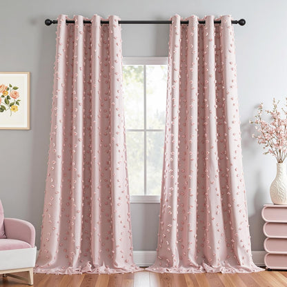 MYSKY HOME 100% Blackout Curtains for Girls Bedroom 95 Inch Long Total Room Darkening Curtain for