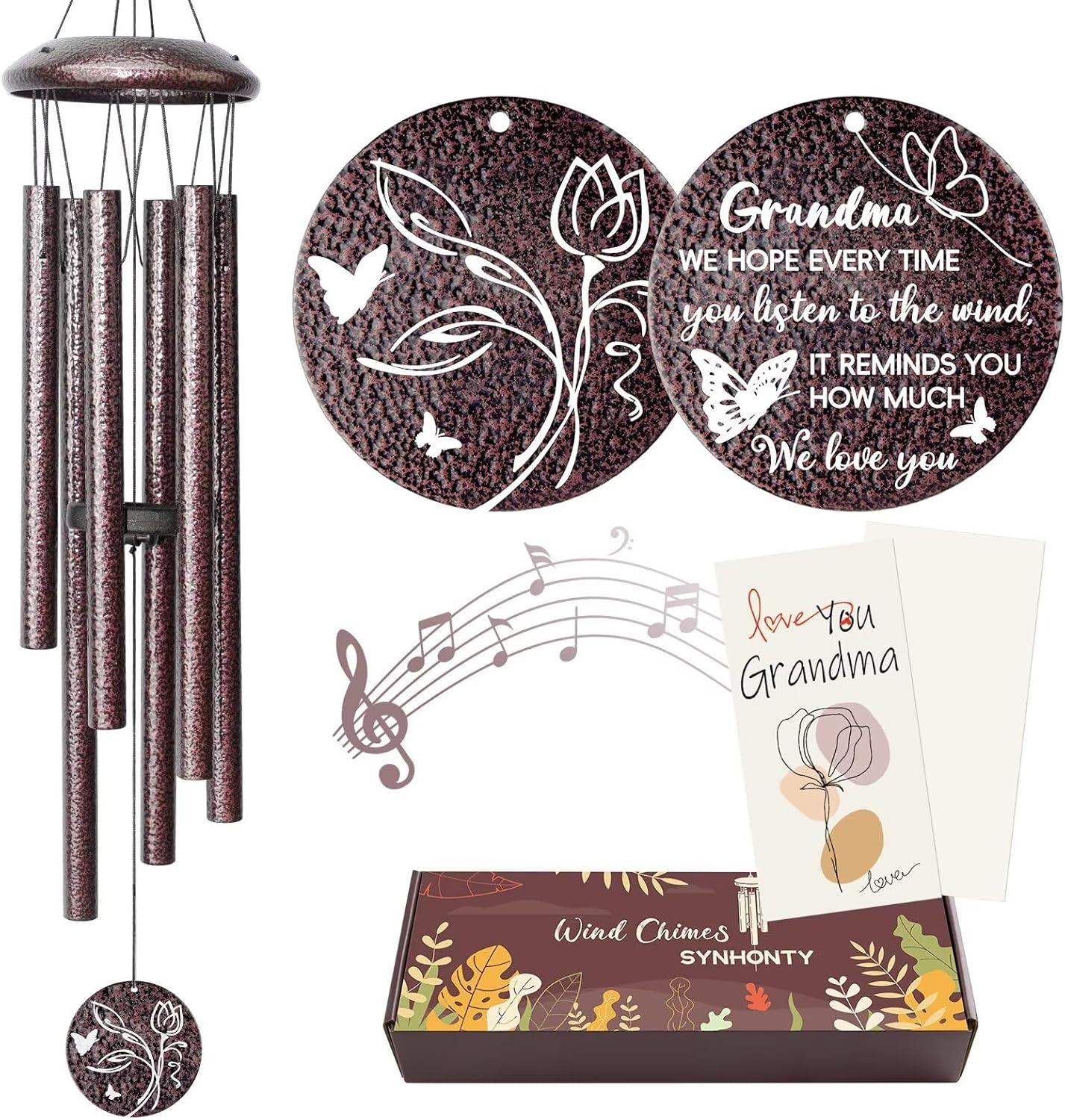 Gifts for Grandma, 25''Wind Chimes, Grandma Birthday Gifts for Grandmother from Granddaughter