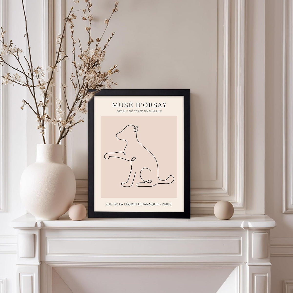 Poster Master Vintage Poster - Retro One Line Dog Drawing Print - Dog Art - Minimal Gift for Men