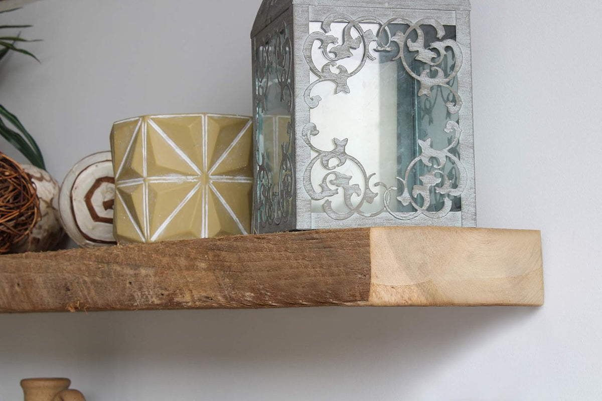Urban Legacy Reclaimed Barnwood Planks | Floating Shelves for Wall w/Flush Mount Shelf Bracket Set