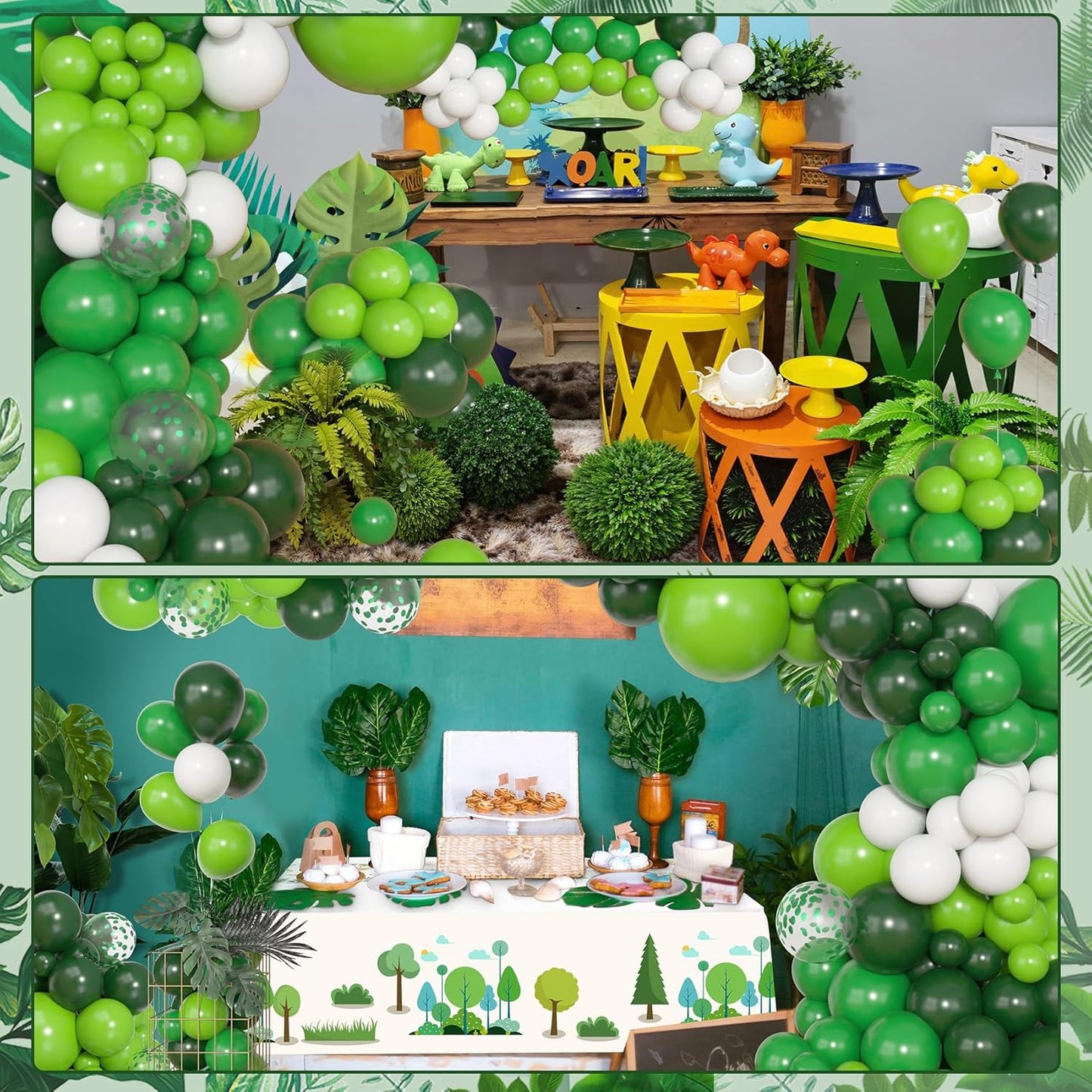 Amandir 153pcs Green Balloons Arch Garland Kit, Different Sizes 18 12 10 5inch Dark Emerald Light