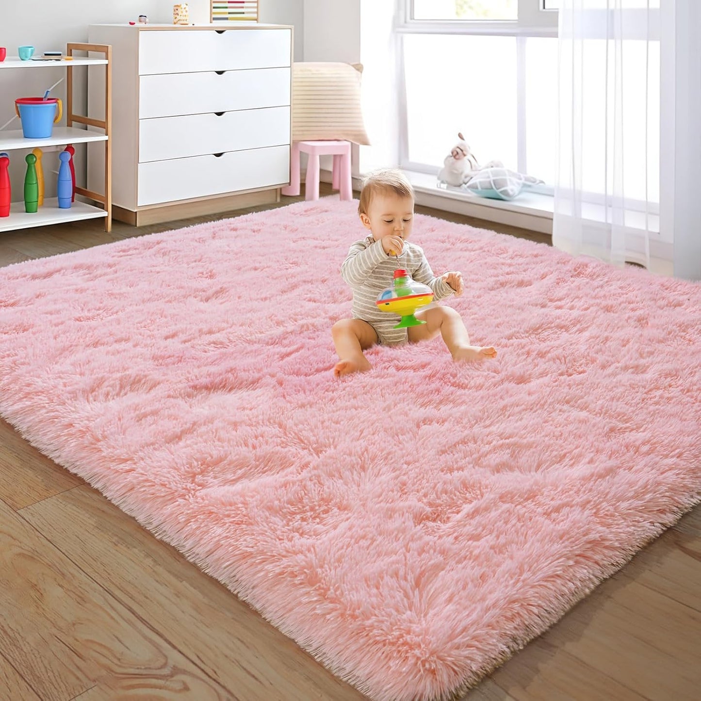 Rezutan Soft Fluffy Rug for Living Room Bedroom, Large Comfy Modern Shaggy Fuzzy Kids Rug, Plush