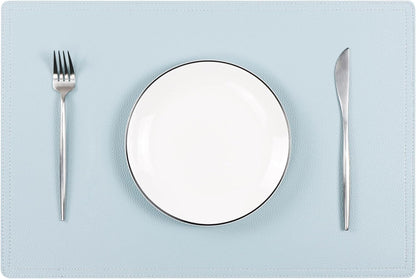 Set of 8 Faux Leather Placemats, PU Table Mats, Waterproof, Stain Resistant, Heat Resistant