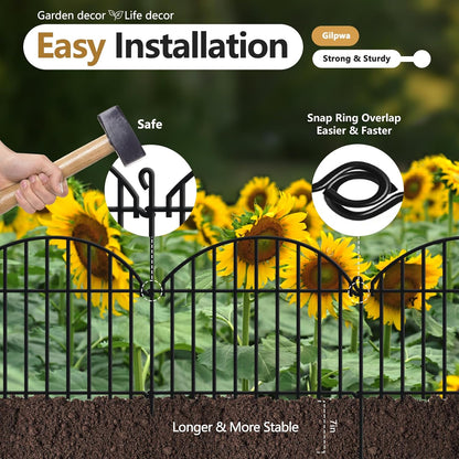 45.33ft x 20in Garden Fence, 32 Panels Animal Barrier Fences for Dogs Rabbit, Anti Digging Defense