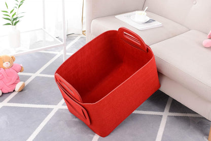 Minoisome Storage Basket Felt Storage Bin Collapsible& Convenient Box Organizer with Carry Handles