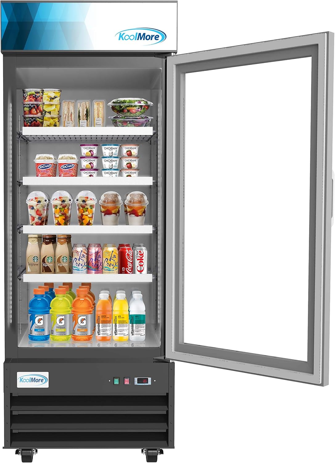 KoolMore MDR-1GD-23C Commercial Glass 1 Door Display Refrigerator Merchandiser - Upright Beverage