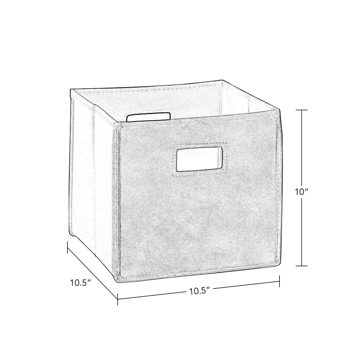 RiverRidge Folding Storage Bins - 2-pack of 10in Tall Gray Cubes