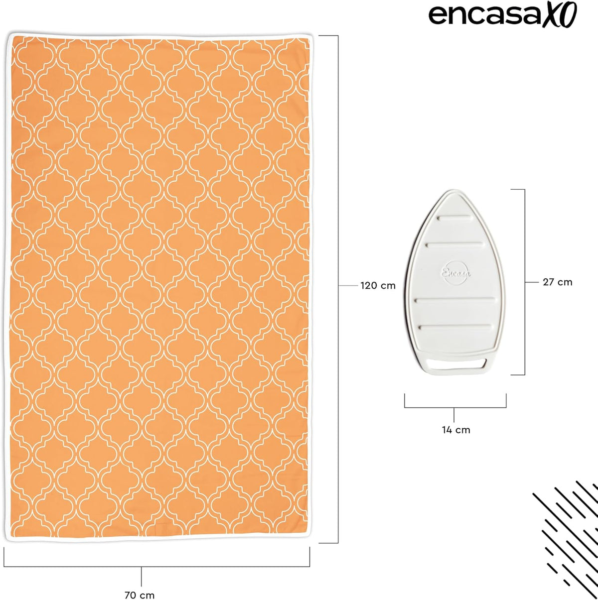 Encasa XO Ironing Mat/Pad (Large 48"x28") with 3mm Padding & Silicone Iron Rest for Steam Pressing