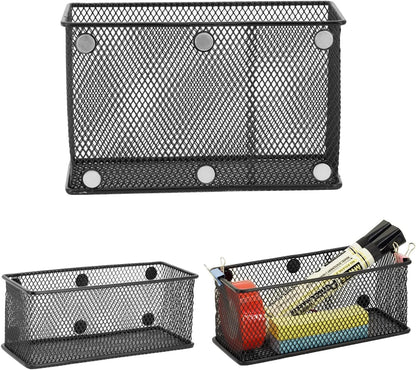 Neudeco Locker Shelf Organizer, Magnetic Pencil Holder, Metal Storage Basket for Whiteboard