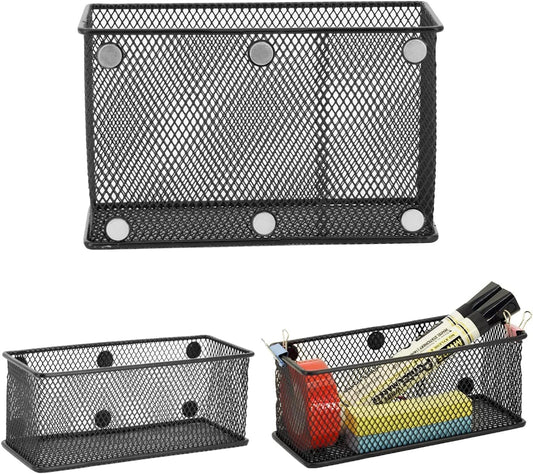 Neudeco Locker Shelf Organizer, Magnetic Pencil Holder, Metal Storage Basket for Whiteboard