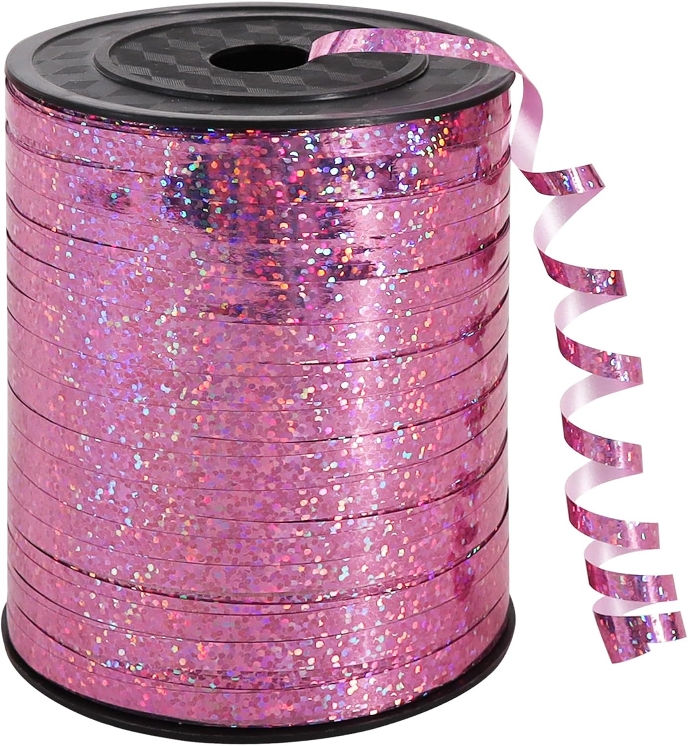 BEISHIDA 500 Yards Pink Ribbon Crimped Curling, Balloon String Shiny Metallic Roll for Gift