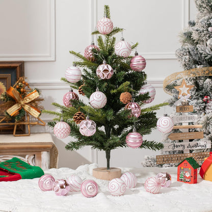 100Pcs Christmas Balls Ornaments Set, Shatterproof Christmas Decorations with Hand-held Gift