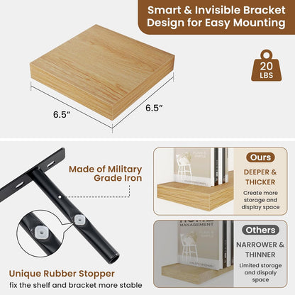 fuqing Floating Shelves for Wall, Bathroom Shelf Wall Mounted for Storage, Shelves with Invisible
