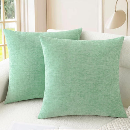 CaliTime Throw Pillow Covers Decorative 24 X 24 Inches Pack of 2 Cozy Chenille Cushion Cases for